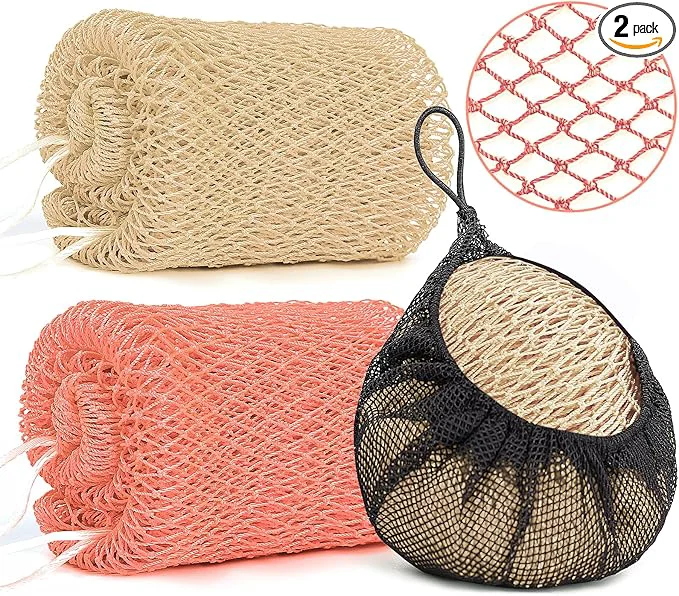 Secure 2 Pack African Net Sponge Exfoliating Body Scrubber Bath Sponge High-Grade