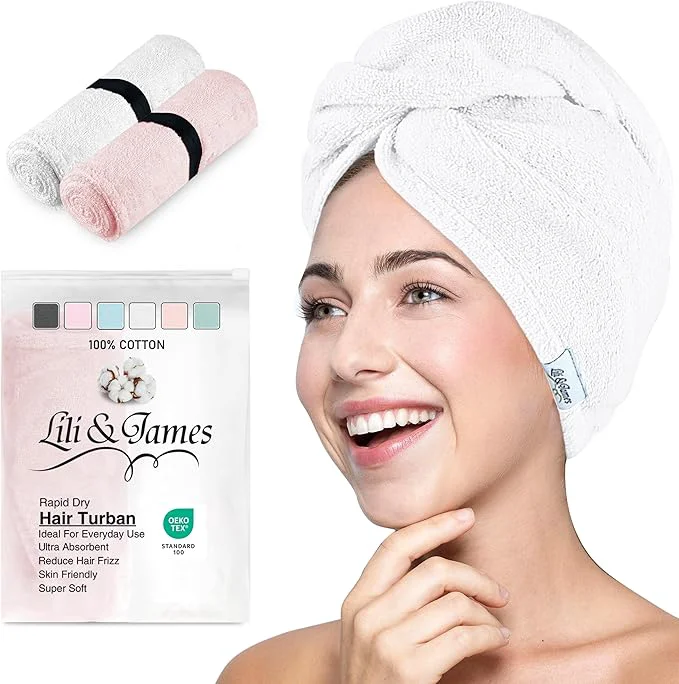 Expertly Made Lili James Cotton Hair Towel Wrap Soft