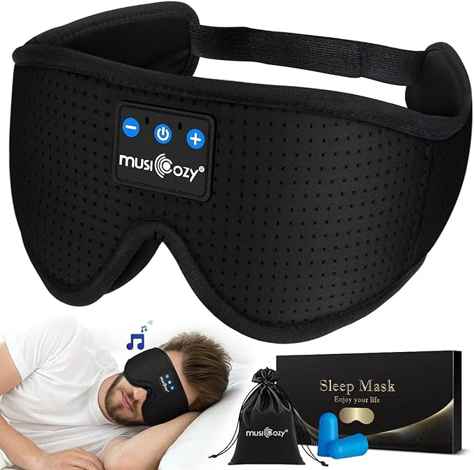Convenient MUSICOZY 3D Bluetooth 5.4 Sleep Headphones Breathable Wireless Music Eye Mask Original