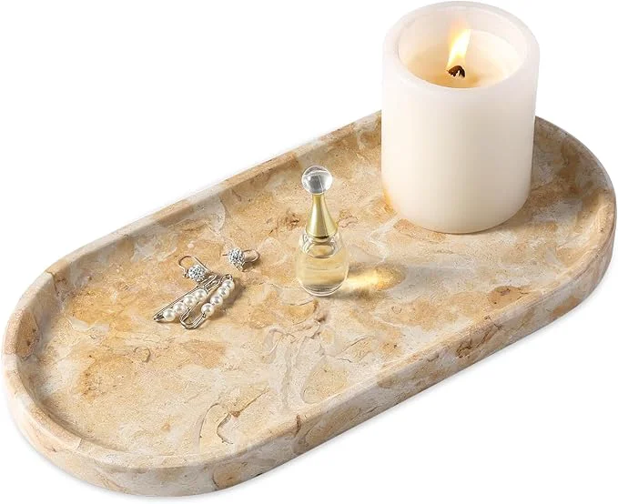 Artisan Koville Egypt Natural Marble Tray Catchall Tray Exceptional