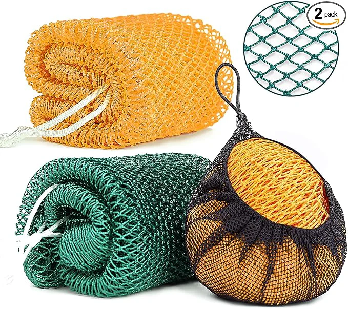 Quality 2 Pack African Net Sponge Exfoliating Body Scrubber Bath Sponge Breathable