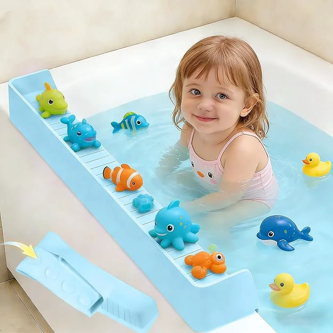 Premium Material Bathtub Splash Guard for tub Kids Bath Shelf for Kids – Toddler Bath Tray Prestigious