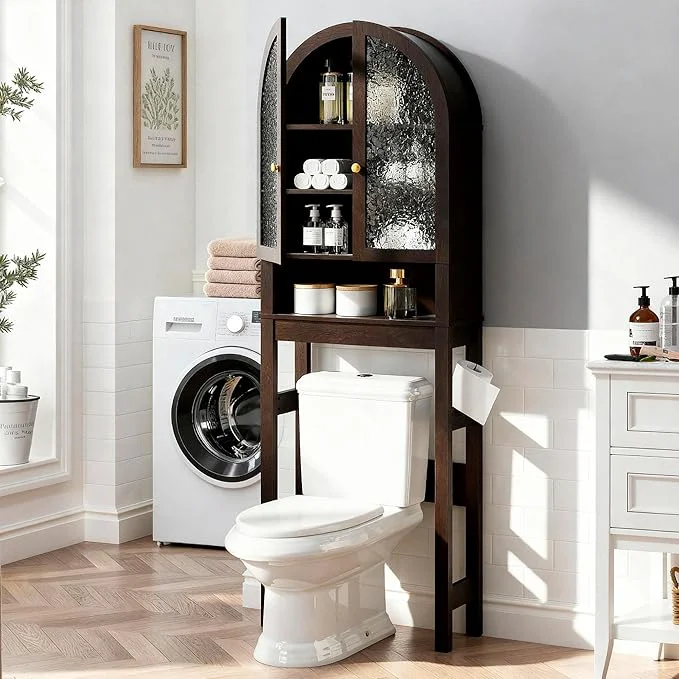 Expertly Made Over The Toilet Storage Cabinet Arched Bathroom Organizer and Storage Artisan