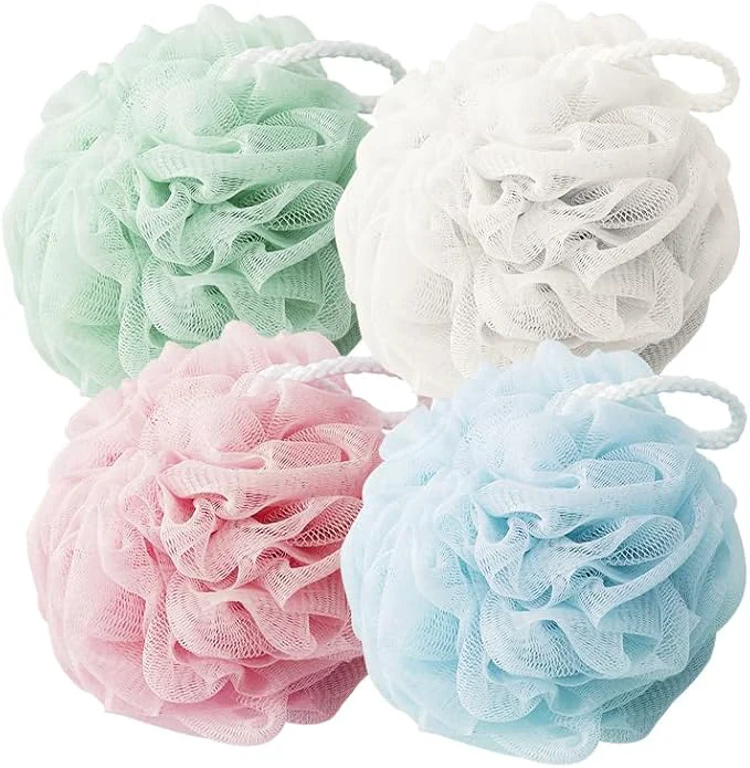 Pure Shower Loofah Sponge for Men Women Loofah Exfoliating Body Scrubber 4 Color Organic