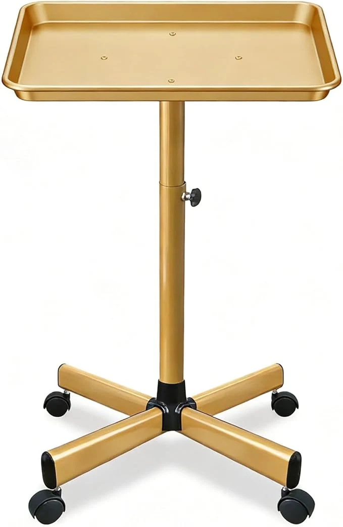 High-End Salon Rolling Tray Height Adjustable Tattoo Tray Rolling Cart Storage Utility High-Quality