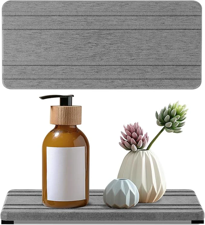 Original 2PCS Water Absorbing Stone Tray Quick Drying Diatomite Stone Sink Tray Fast