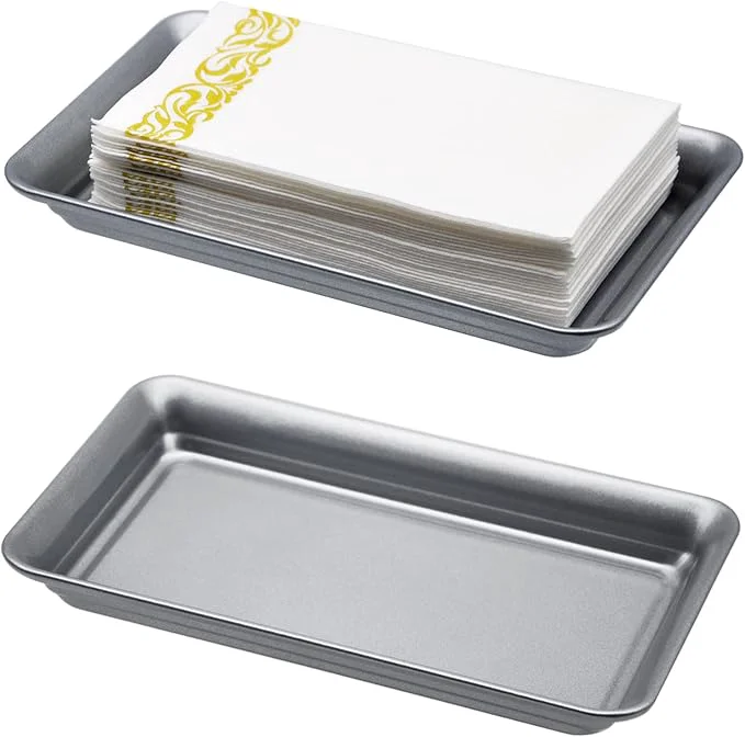 Top-Quality Vintage Farmhouse Decor Metal Vanity Tray Countertop Guest Hand Towel Storage Prestigious