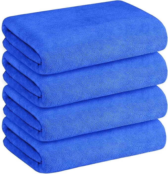 Efficient JML Microfiber Bath Towels Extra Large Bathroom Towel Set Dark Blue Verified