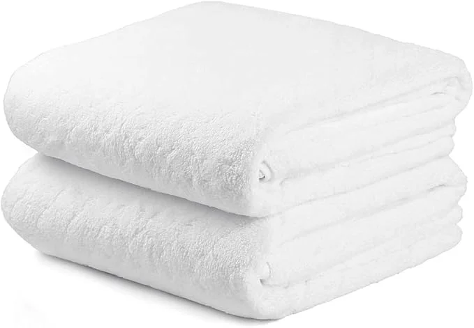 Smart JML Microfiber Bath Towels Set of 2 30 in x 60 in Ultra Soft Super Absorbent Natural