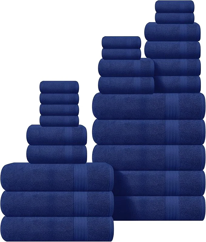 Comfortable GLAMBURG Ultra Soft 24-Piece Towel Set Premium Material