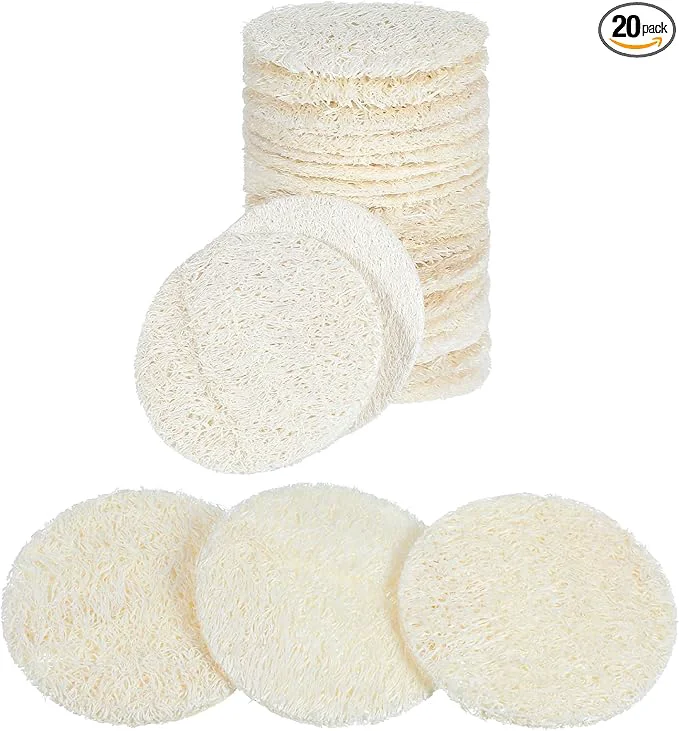 Authentic Nogeqi 20 Pcs Natural Loofah Sponge Pads Optimized