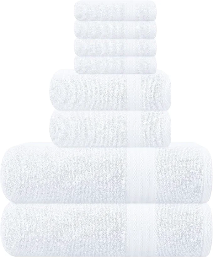 Sophisticated GLAMBURG Ultra Soft 8-Piece Towel Set Reliable