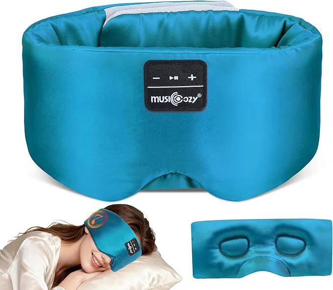 Dependable MUSICOZY 3D Silk Bluetooth Sleep Mask Headphones Mulberry Silk Eye Mask Practical
