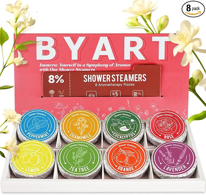 Relaxed Shower Steamers Aromatherapy 8 Natural Essential Oils Women Men Spa Steamer Sustainable