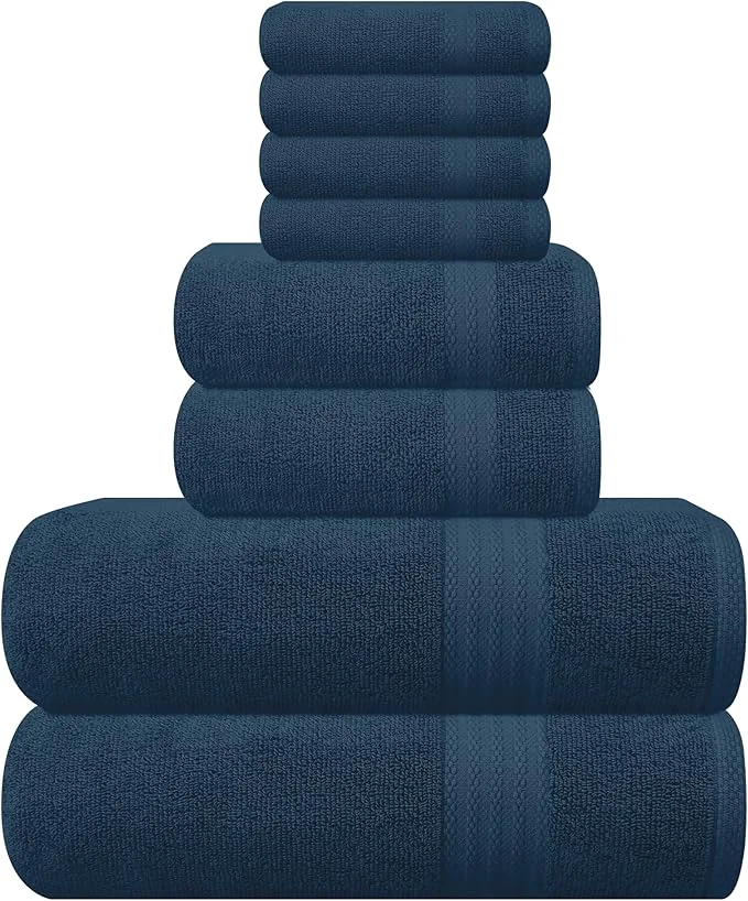 Genuine GLAMBURG Ultra Soft 8-Piece Towel Set Classic