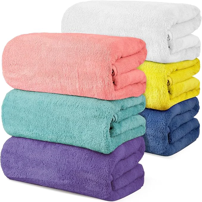 Green VitalCozy Set of 6 Large Bath Towels Casual