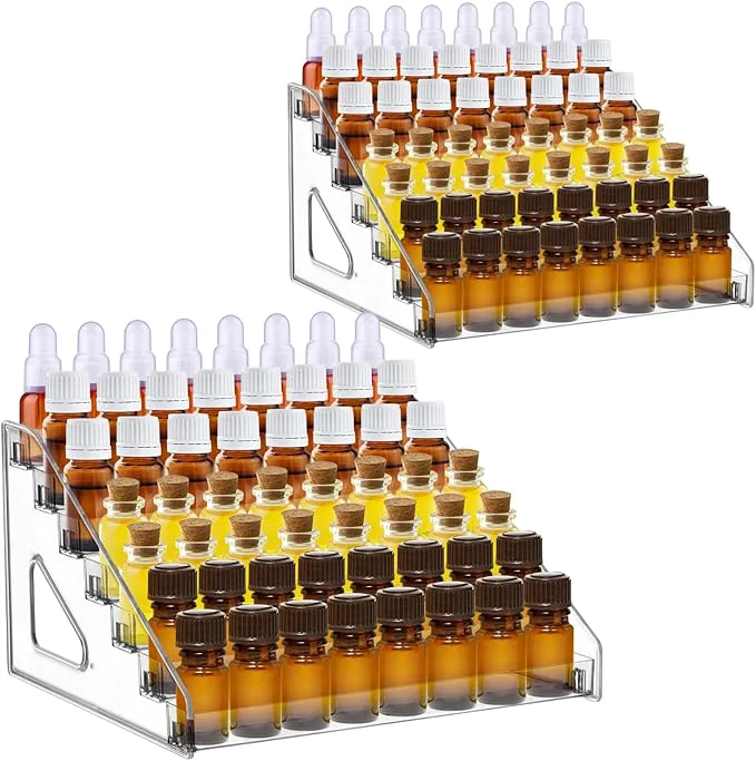 Minimalist YEXEXINM 2 Pack 7 Tier Essential Oil Organizer Essential Oil Storage Shelf Organic