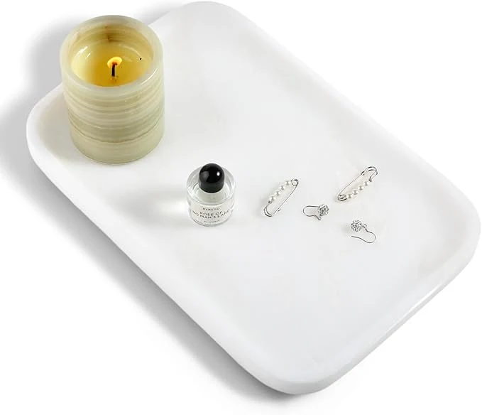 Original Design Karibiber Vanity Tray 11.8inch Marble Bathroom Tray Eco-Friendly