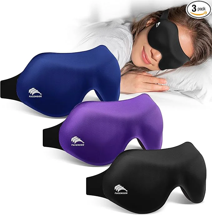 Selected 3 Pack Sleep Masks for Side Sleepers True Blackout 3D Eye Mask for Sleeping Original Design