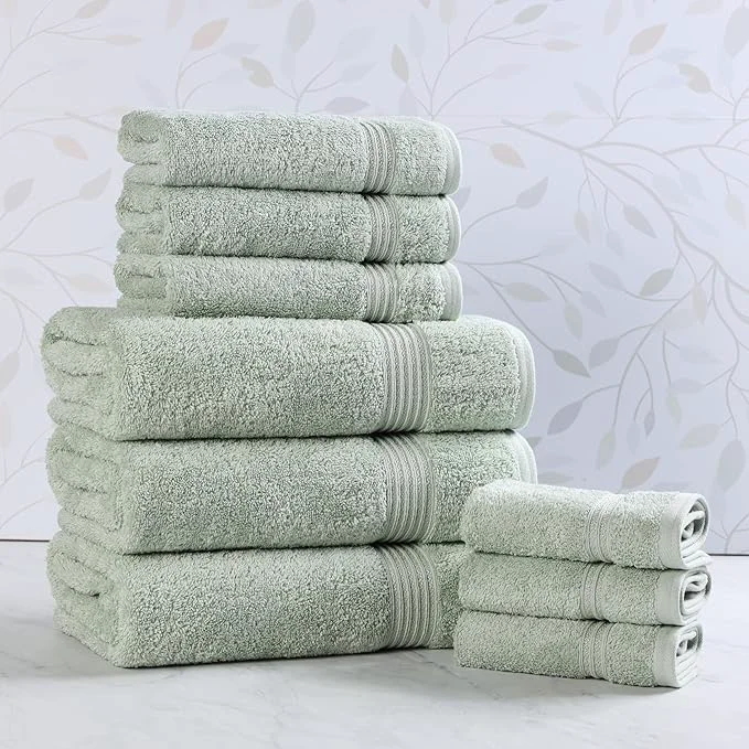 Reusable Superior Egyptian Cotton 9-Piece Towel Set Guest Bath Decor Essentials First-Class
