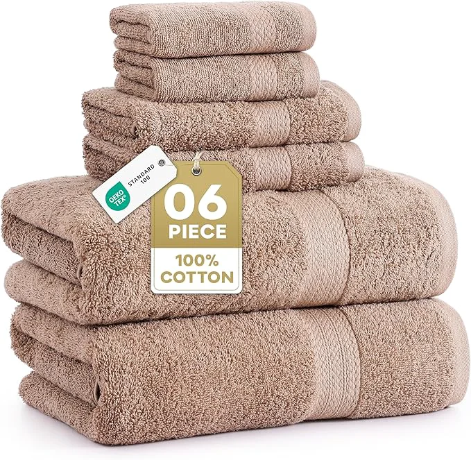 High-Performance LANE LINEN Cotton Towels Set Natural