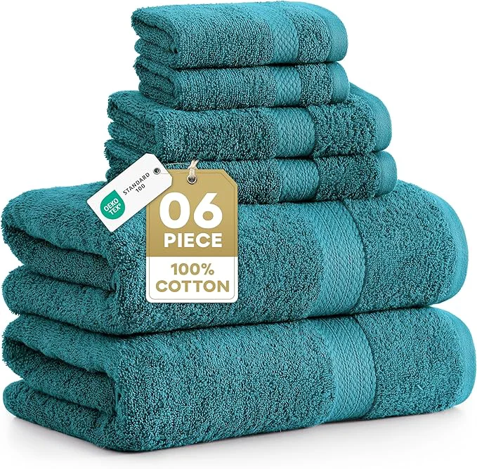 Quality LANE LINEN Luxury Cotton Bath Towel Set of 6 User-Friendly