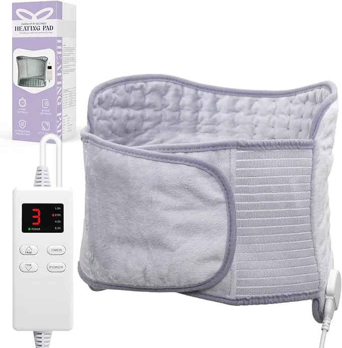 High-End Heating Pad for Back and Shoulder Pain 6 Temperature Levels 4 Auto-Off Timers Easy-to-Use