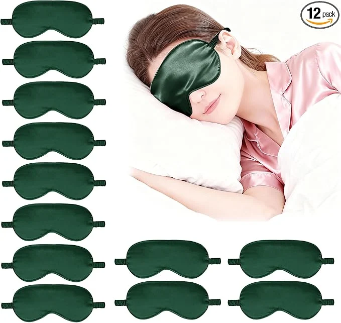 Artisan 12PACK Silky Sleep Masks Satin Eye Mask Silk Eyes Cover Comfortable