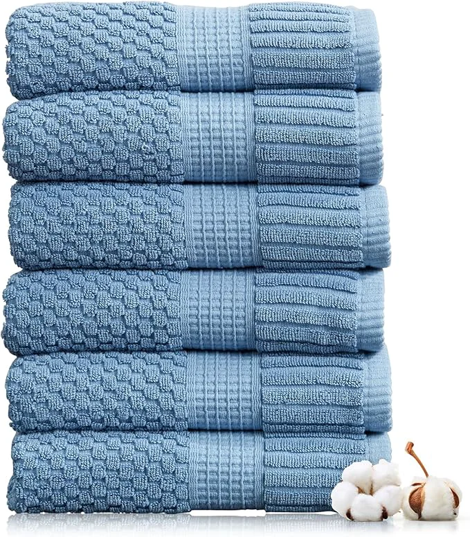 Original Design NY Loft Cotton Hand Towel 6 Pack Super Soft Absorbent Quick-Dry Hand Fine Crafted