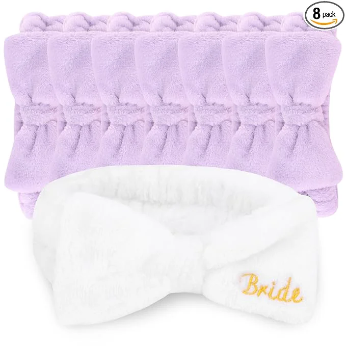 Proven CIEHER 8 Pack White Purple Spa Headband Contemporary