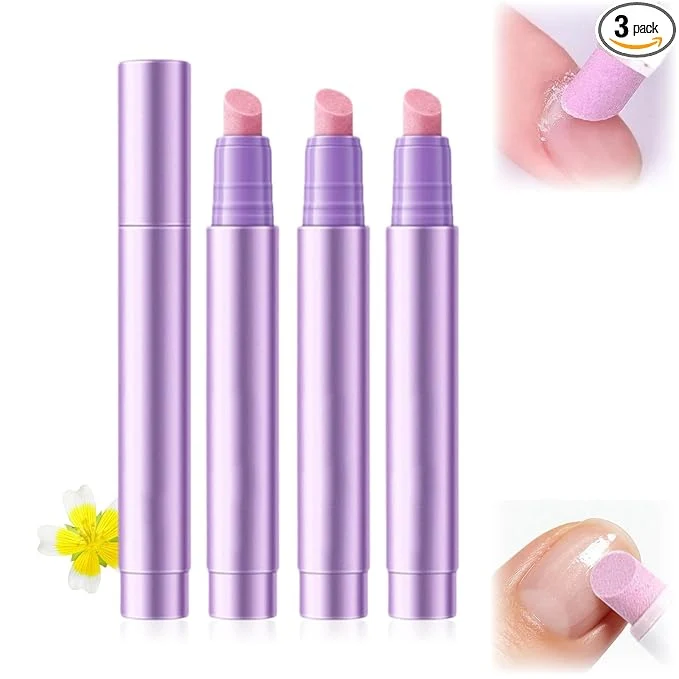 Convenient 3Pcs Cuticle Oil Pusher Pen Set 2-in-1 Ceramic Cuticle Pushers Pusher Oil Pen Safe