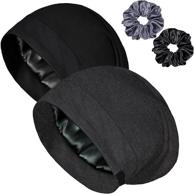 Enhanced Satin Bonnet for Sleeping Night Cap Adjustable Satin Lined Silk Bonnets Sleep Quality
