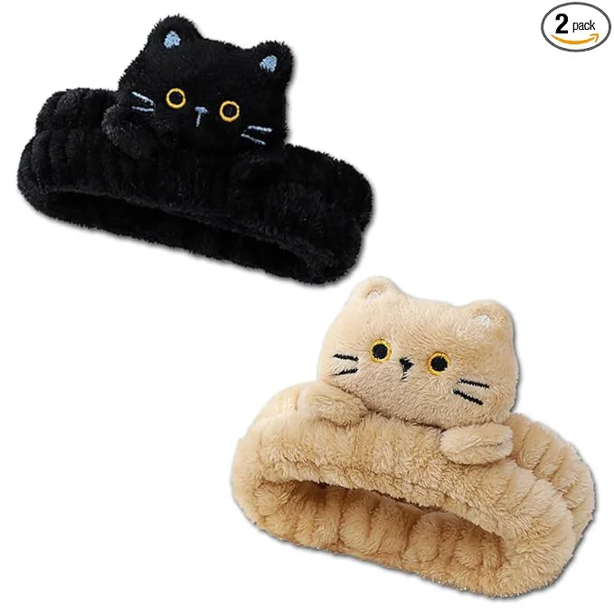 Premium SIGHT Spa Headband for Washing Face 2 Pack Cute Hair Band for Shower Enhanced
