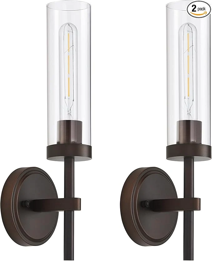 Recyclable SANTOSTOCK Oil Rubbed Bronze Wall Sconces Set of Two Bathroom Wall Sconces Classic