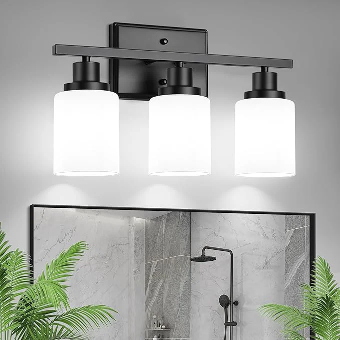 Genuine Ascher Bathroom Light Fixtures 3-Light Vanity Light Over Mirror Modern Matte Sophisticated
