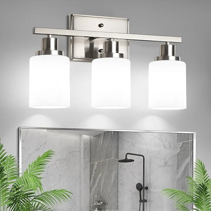 Certified Ascher Bathroom Light Fixtures 3-Light Vanity Light Over Mirror Modern Soft