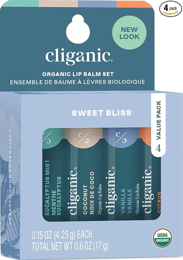 Optimized Cliganic Organic Lip Balm Set Luxury