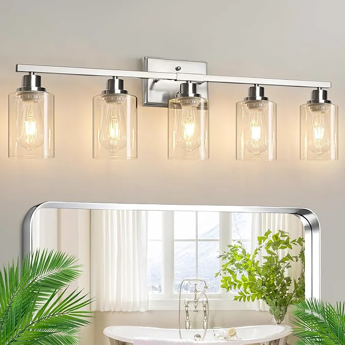 Casual Ascher Bathroom Light Fixtures 5-Light Vanity Lights Genuine