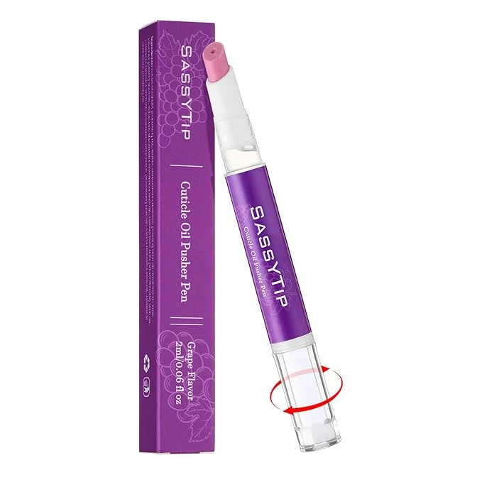 Sustainable Ceramic Cuticle Pusher Oil Pen 2ml Grape Scented Nail Care Pen Gentle Secure