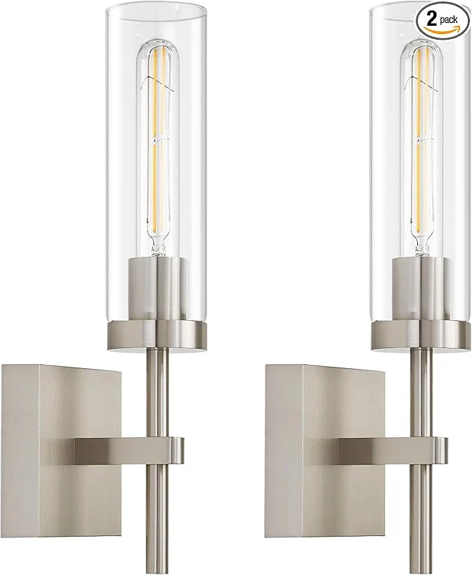 Excellent SANTOSTOCK Brushed Nickel Battery Operated Wall Sconces Luxury