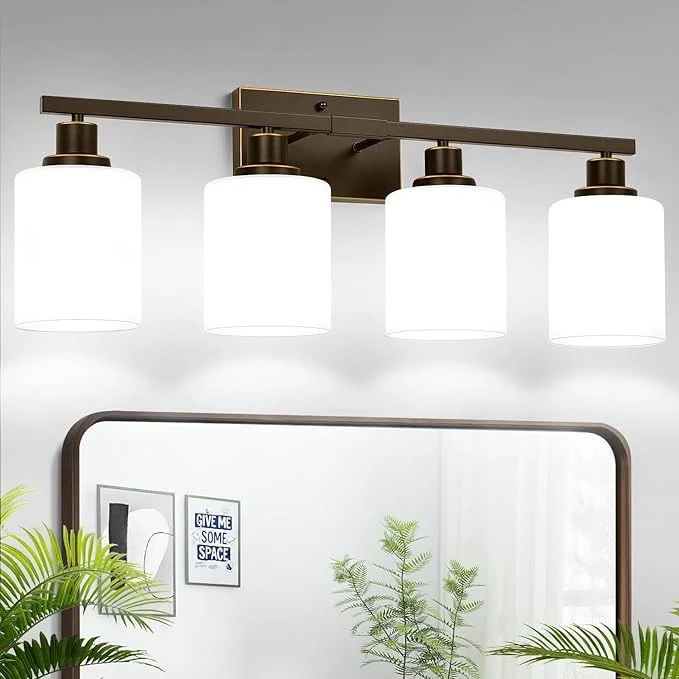 High-End MOKATNG 4-Light Bathroom Light Fixtures Vanity Light Safe