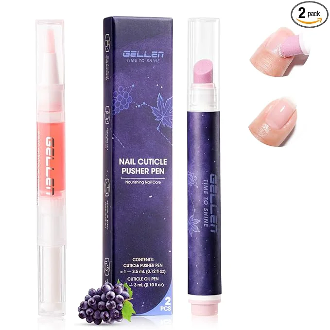 Advanced Gellen Ceramic Cuticle Oil Pusher Pen 2-in-1 Cuticle Care Set Long-Lasting