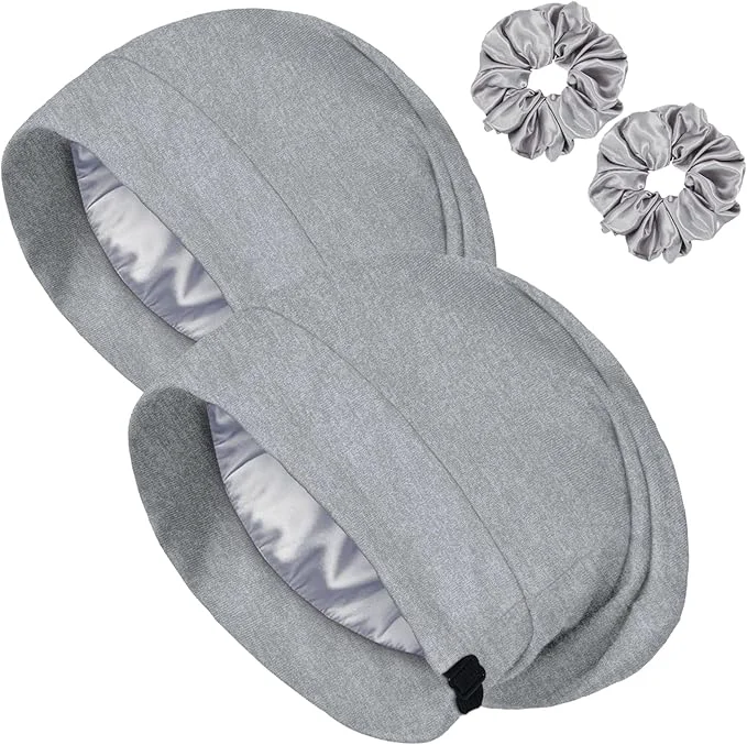 Organic Satin Bonnet for Sleeping Night Cap Adjustable Satin Lined Silk Bonnets Sleep Elite