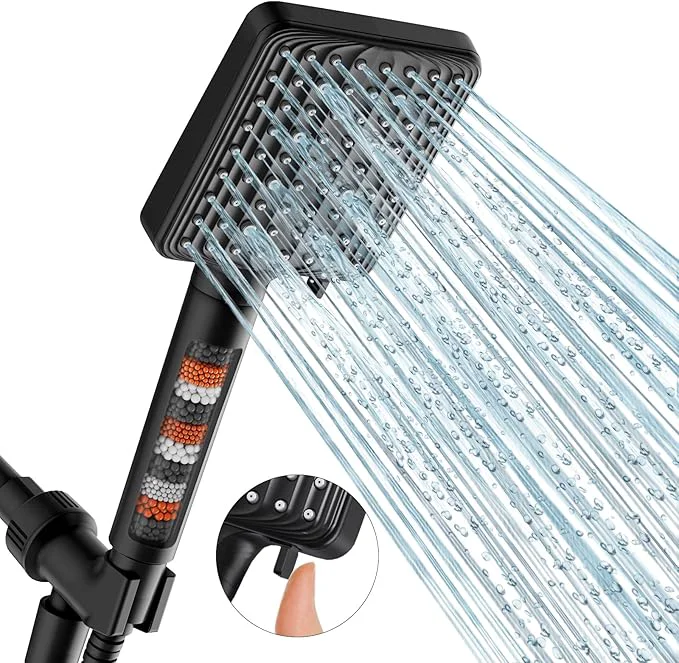 Premium Material MakeFit Filtered Shower Head Black Smart