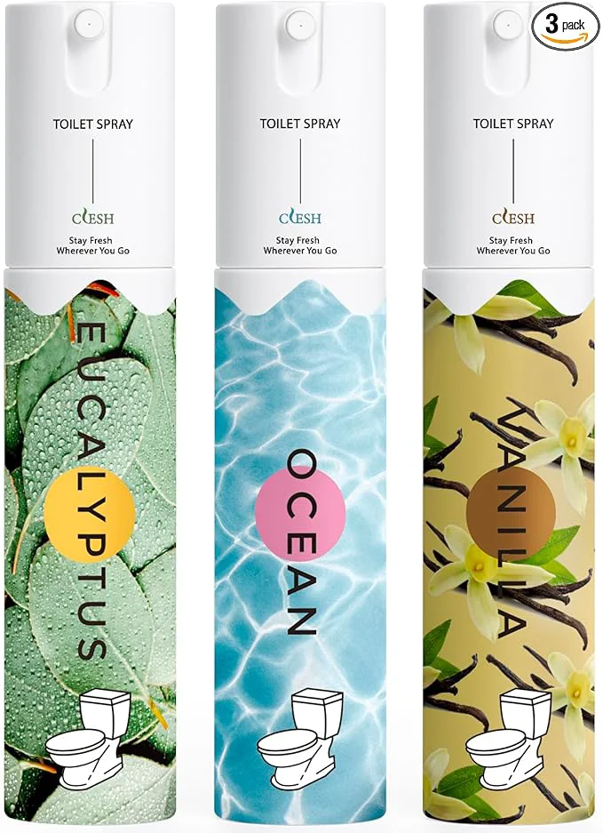 Selected Travel Size Toilet Spray Bathroom Odor Eliminator 3 Pack 1 fl oz Each Optimized