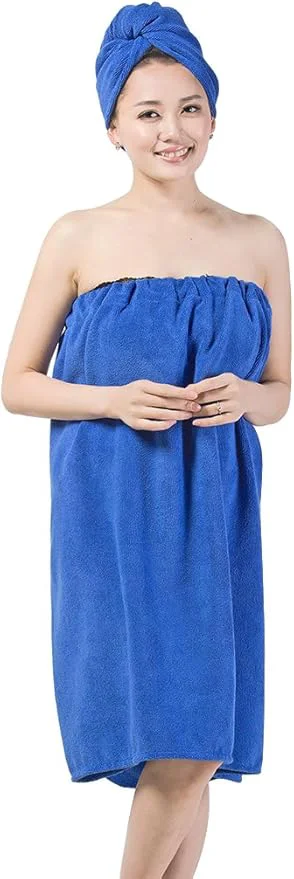 Excellent FakeFace Women Absorbent Microfiber Bath Towel Body Wrap Set Gym Spa Robe Dry Easy-to-Use