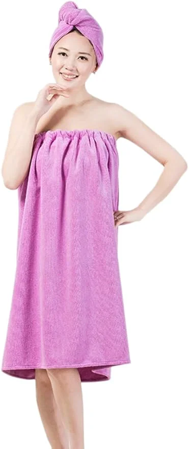 Premium FakeFace Women Absorbent Microfiber Bath Towel Body Wrap Set Gym Spa Robe Dry Reliable