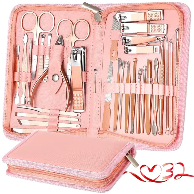 Easy-to-Use Manicure Set Pedicure Kit Womens Nail Clippers Set 32 in 1 Professional Advanced
