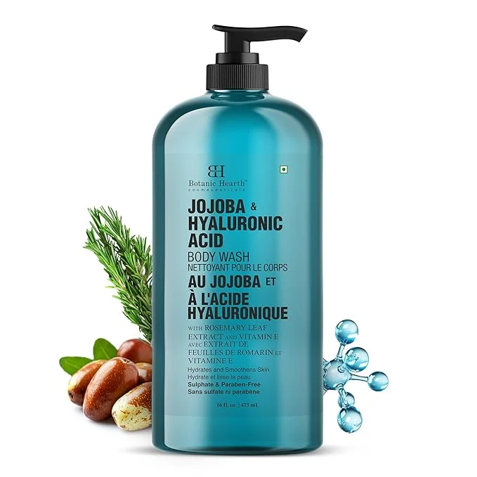Genuine Botanic Hearth Jojoba Hyaluronic Acid Body Wash – Moisturizing Shower Gel Sophisticated