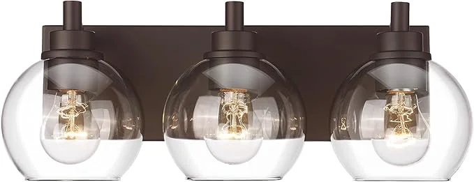 Contemporary Bathroom Light Fixtures Over Mirror 3-Light Oil Rubbed Bronze Vanity Light World-Class